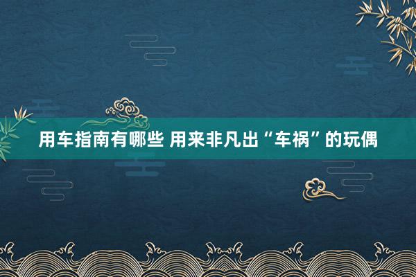 用车指南有哪些 用来非凡出“车祸”的玩偶