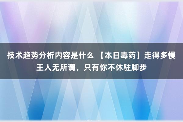 技术趋势分析内容是什么 【本日毒药】走得多慢王人无所谓，只有你不休驻脚步