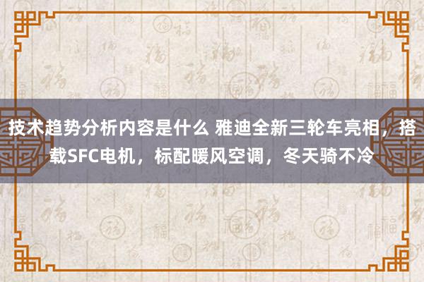 技术趋势分析内容是什么 雅迪全新三轮车亮相，搭载SFC电机，标配暖风空调，冬天骑不冷