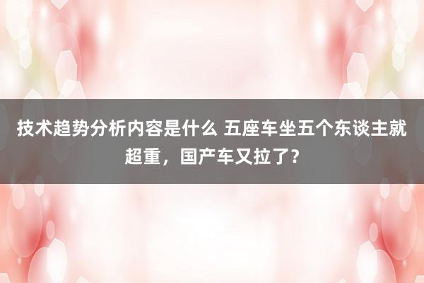 技术趋势分析内容是什么 五座车坐五个东谈主就超重，国产车又拉了？