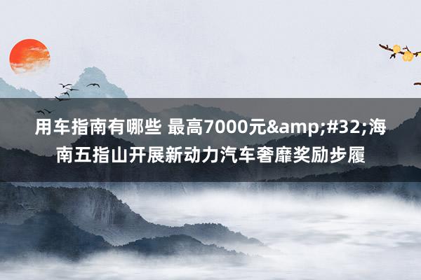 用车指南有哪些 最高7000元&#32;海南五指山开展新动力汽车奢靡奖励步履