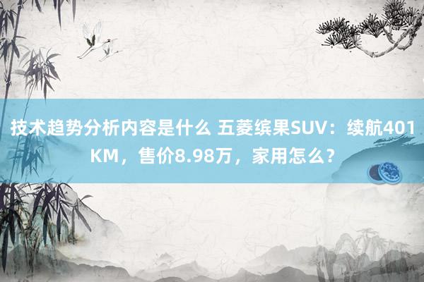 技术趋势分析内容是什么 五菱缤果SUV：续航401KM，售价8.98万，家用怎么？