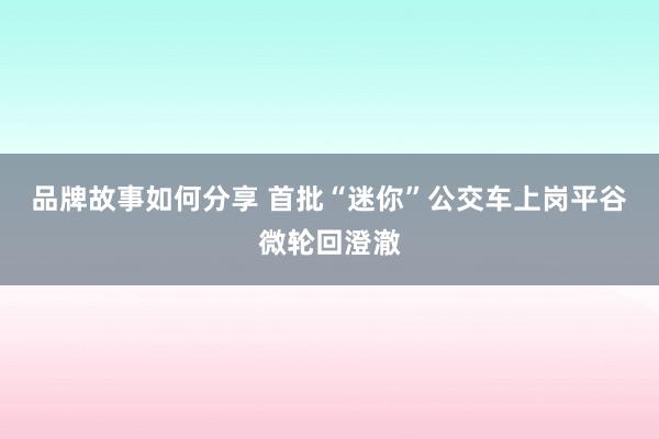 品牌故事如何分享 首批“迷你”公交车上岗平谷微轮回澄澈