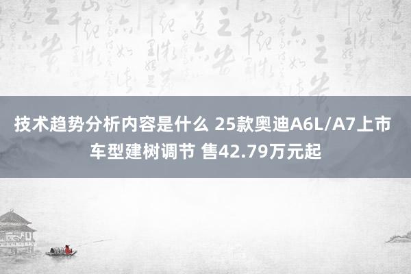 技术趋势分析内容是什么 25款奥迪A6L/A7上市 车型建树调节 售42.79万元起