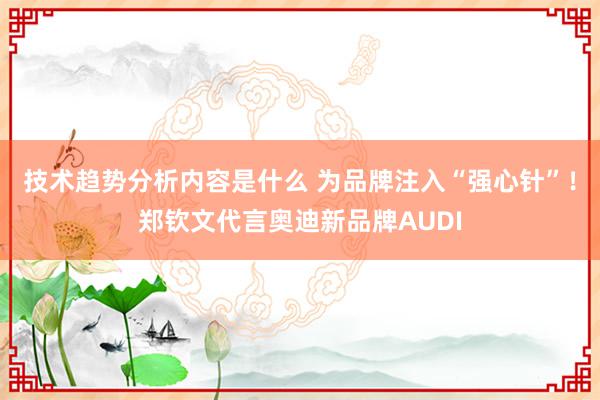 技术趋势分析内容是什么 为品牌注入“强心针”！郑钦文代言奥迪新品牌AUDI