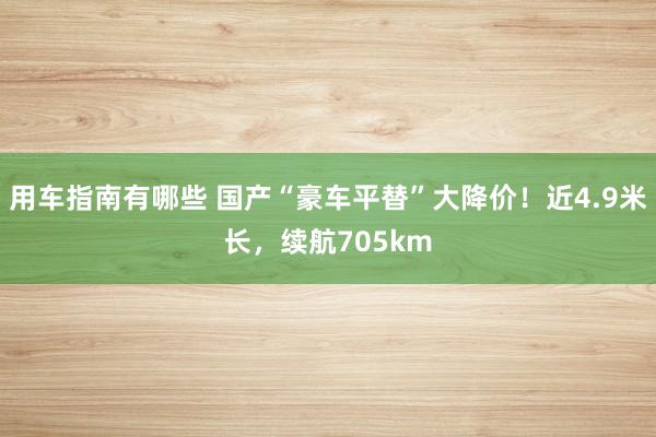 用车指南有哪些 国产“豪车平替”大降价！近4.9米长，续航705km