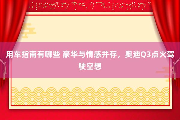 用车指南有哪些 豪华与情感并存，奥迪Q3点火驾驶空想