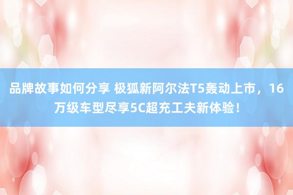 品牌故事如何分享 极狐新阿尔法T5轰动上市，16万级车型尽享5C超充工夫新体验！