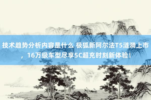 技术趋势分析内容是什么 极狐新阿尔法T5涟漪上市，16万级车型尽享5C超充时刻新体验！