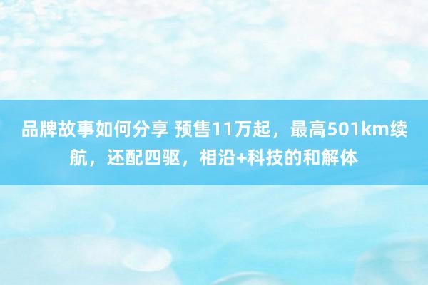 品牌故事如何分享 预售11万起，最高501km续航，还配四驱，相沿+科技的和解体