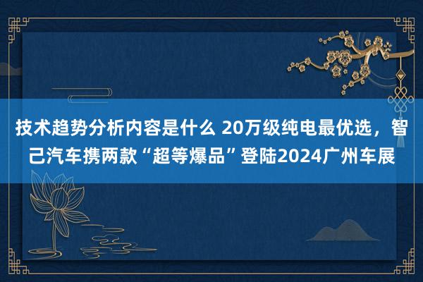 技术趋势分析内容是什么 20万级纯电最优选，智己汽车携两款“超等爆品”登陆2024广州车展