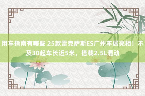 用车指南有哪些 25款雷克萨斯ES广州车展亮相！不及30起车长近5米，搭载2.5L混动