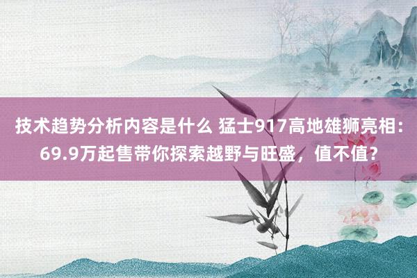 技术趋势分析内容是什么 猛士917高地雄狮亮相：69.9万起售带你探索越野与旺盛，值不值？