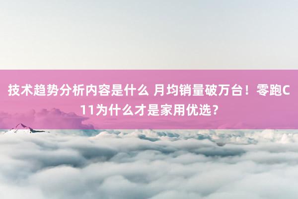 技术趋势分析内容是什么 月均销量破万台！零跑C11为什么才是家用优选？