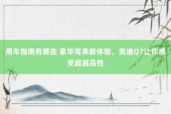 用车指南有哪些 豪华驾乘新体验，奥迪Q7让你感受超越品性