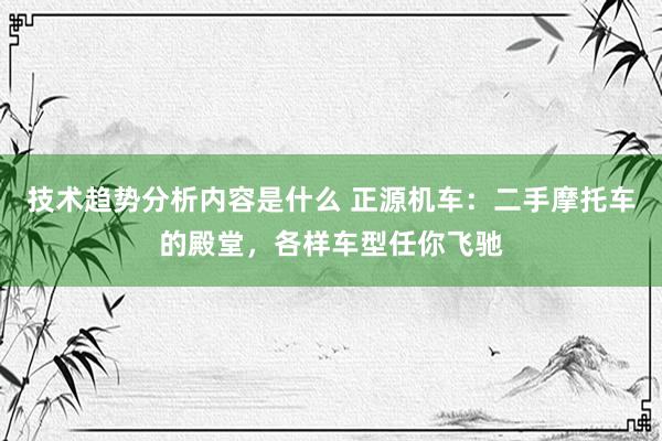 技术趋势分析内容是什么 正源机车：二手摩托车的殿堂，各样车型任你飞驰