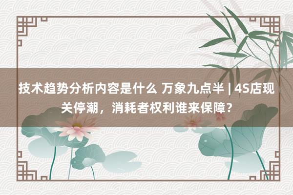 技术趋势分析内容是什么 万象九点半 | 4S店现关停潮，消耗者权利谁来保障？