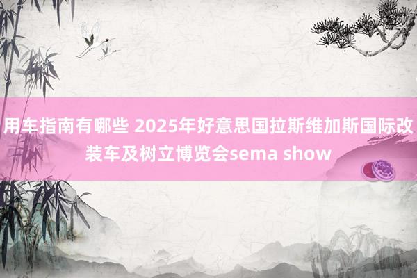 用车指南有哪些 2025年好意思国拉斯维加斯国际改装车及树立博览会sema show