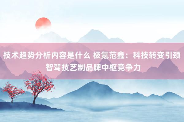 技术趋势分析内容是什么 极氪范鑫：科技转变引颈 智驾技艺制品牌中枢竞争力