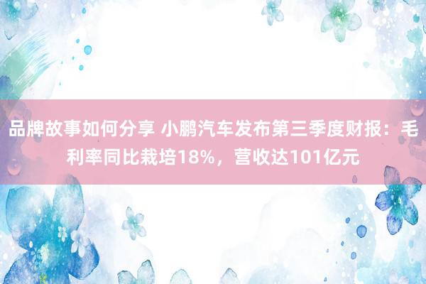 品牌故事如何分享 小鹏汽车发布第三季度财报：毛利率同比栽培18%，营收达101亿元