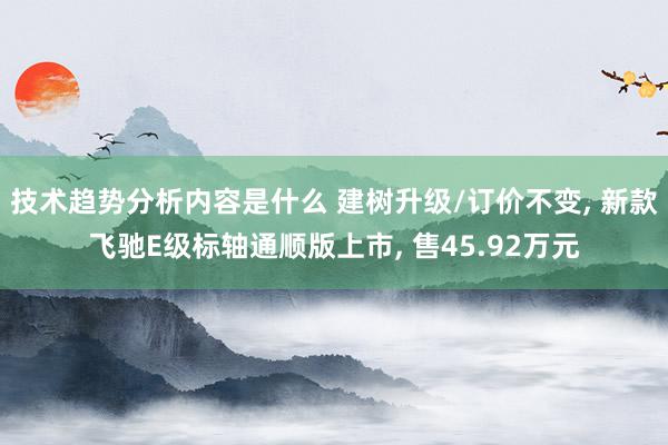 技术趋势分析内容是什么 建树升级/订价不变, 新款飞驰E级标轴通顺版上市, 售45.92万元