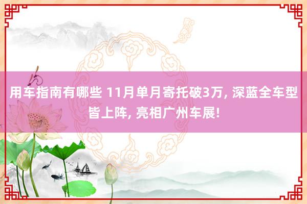 用车指南有哪些 11月单月寄托破3万, 深蓝全车型皆上阵, 亮相广州车展!