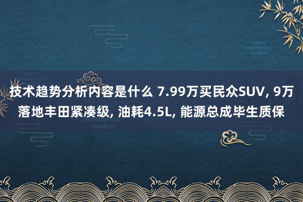 技术趋势分析内容是什么 7.99万买民众SUV, 9万落地丰田紧凑级, 油耗4.5L, 能源总成毕生质保