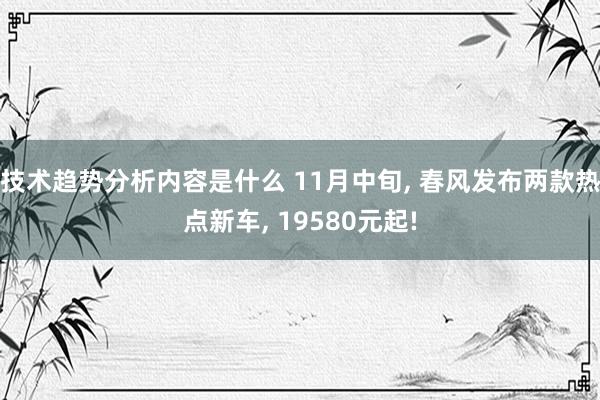 技术趋势分析内容是什么 11月中旬, 春风发布两款热点新车, 19580元起!