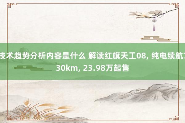 技术趋势分析内容是什么 解读红旗天工08, 纯电续航730km, 23.98万起售