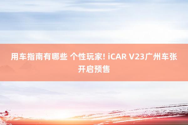 用车指南有哪些 个性玩家! iCAR V23广州车张开启预售