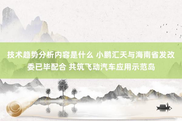 技术趋势分析内容是什么 小鹏汇天与海南省发改委已毕配合 共筑飞动汽车应用示范岛